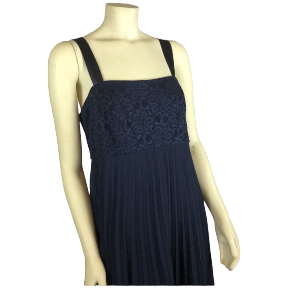 2000s R&M Richards Navy Pleated Dress Bolero Set 18W - Picture 9 of 13